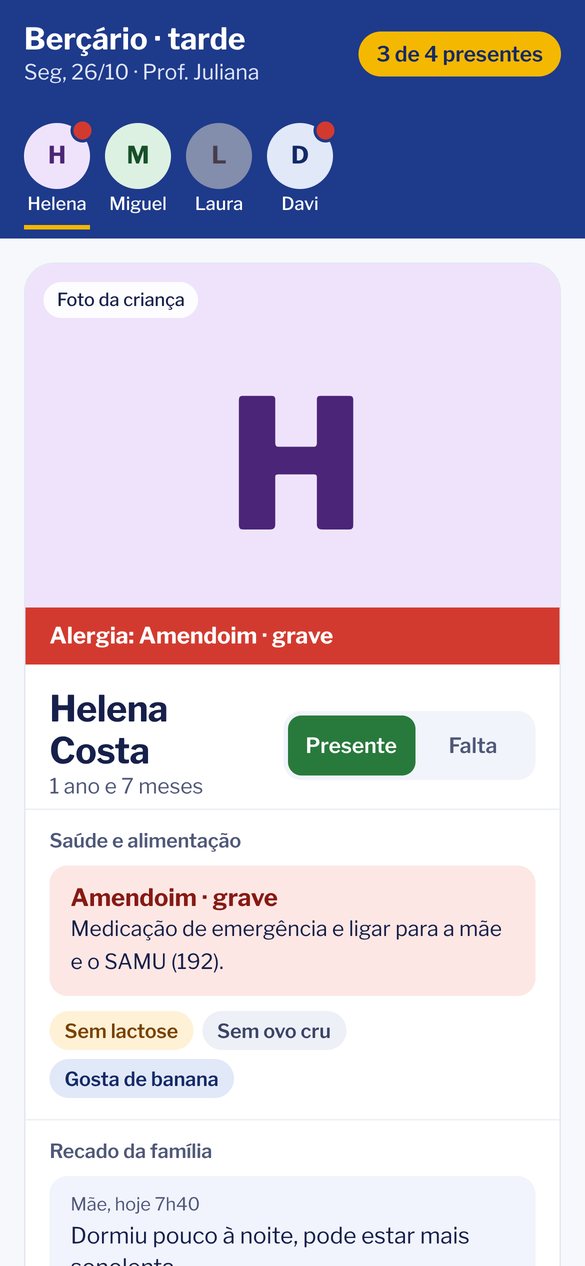 Turma de hoje da Área do Professor no celular